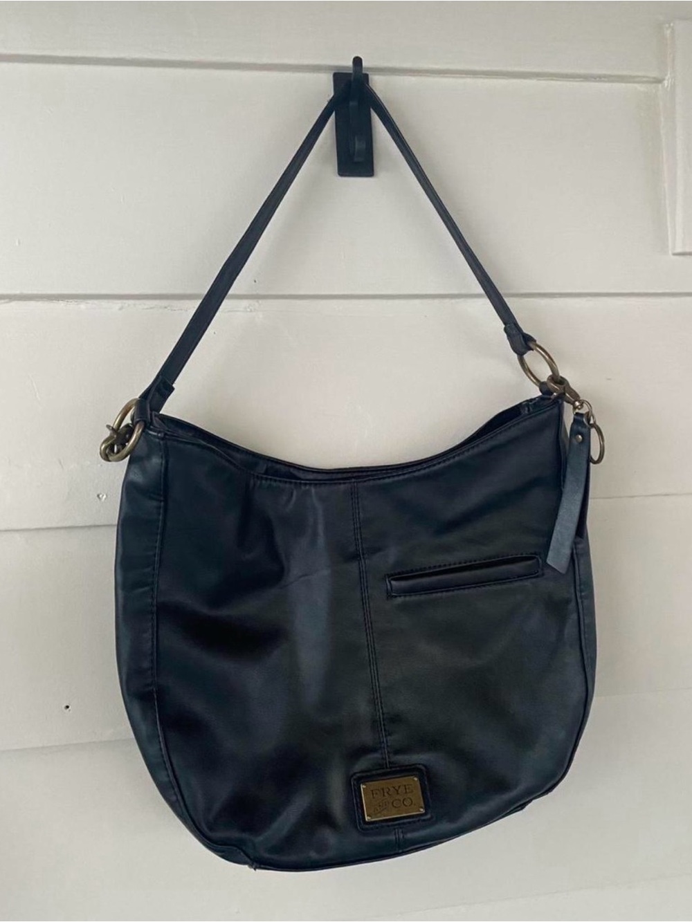 Frye Black Leather Shoulder Hobo Bag